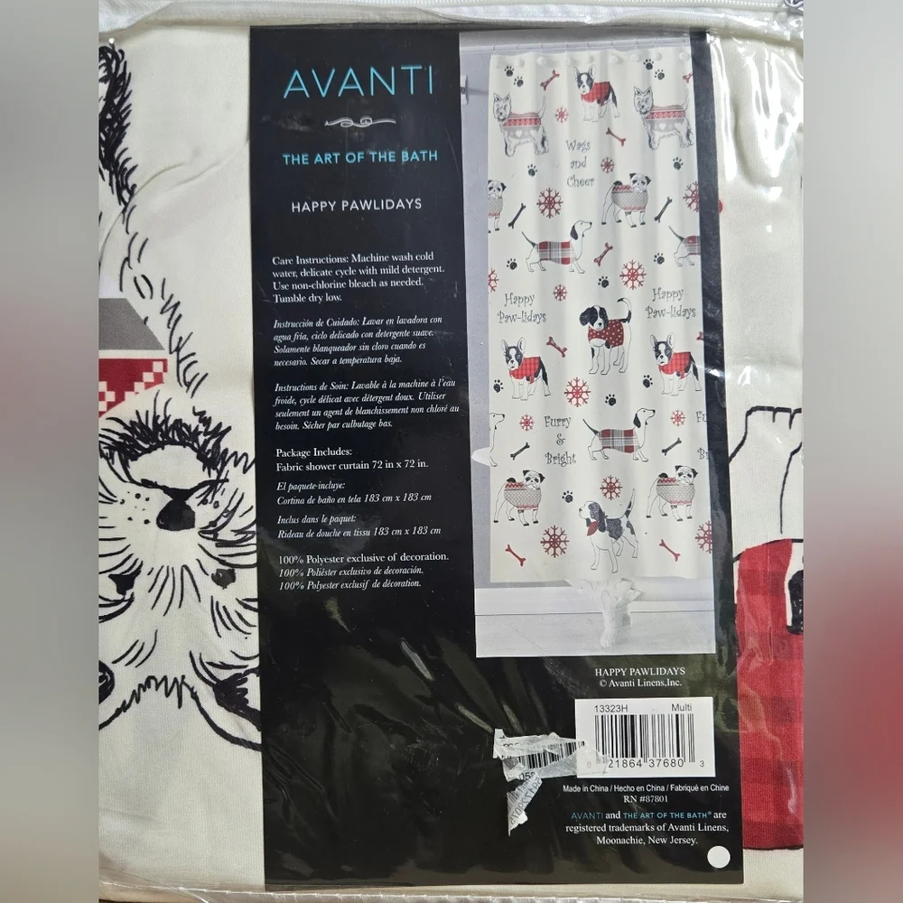 Avqnti Pawliday rShower Curtain